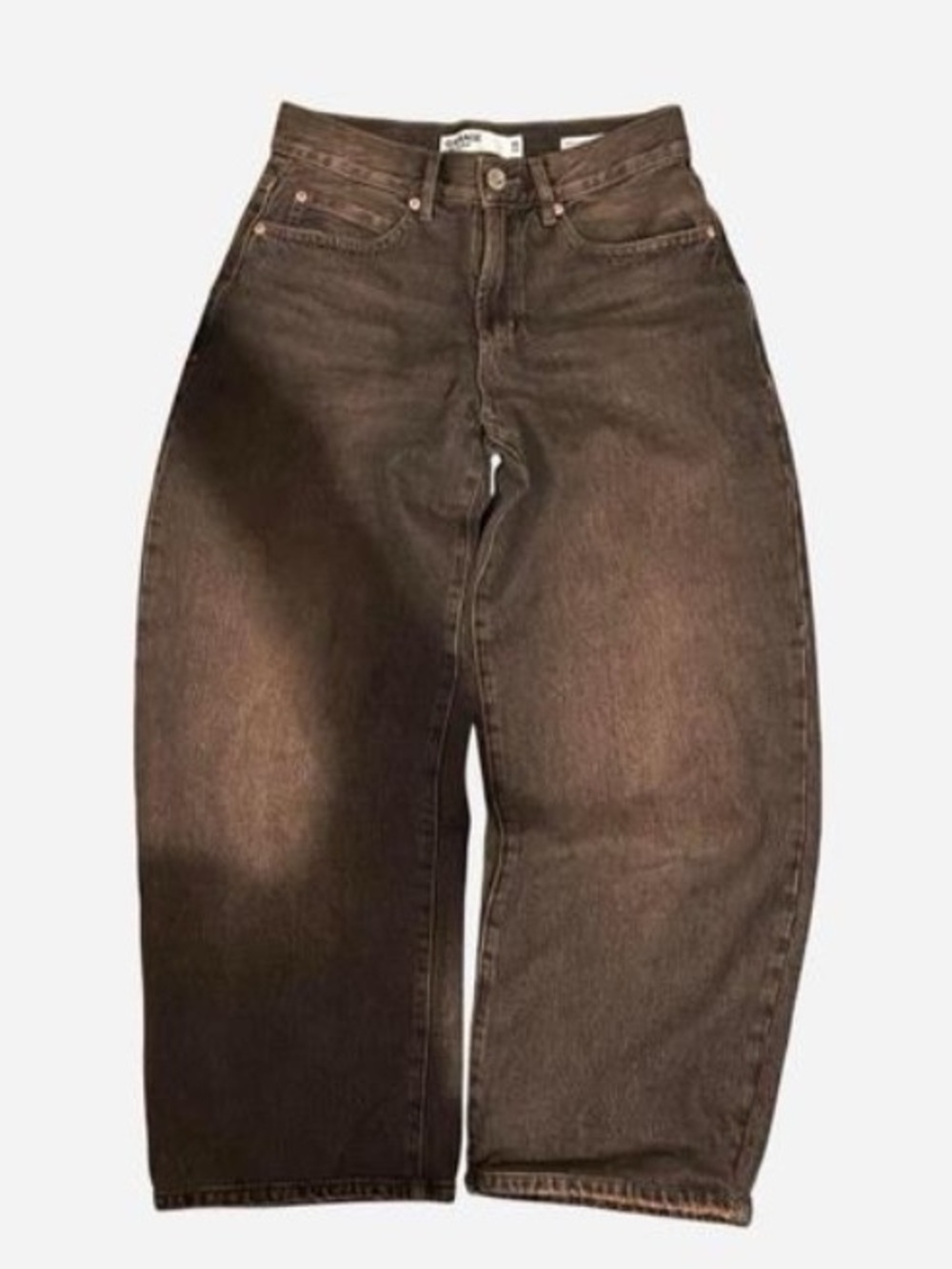 Garage Brown Wash Baggy Low Rise Jeans
